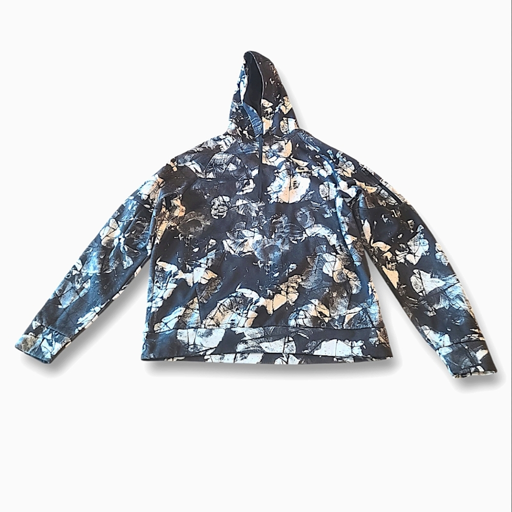 Nike Mens Large Therma-Fit Training Pullover Hoodie Black and White Floral
